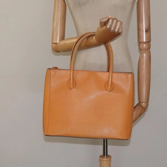 CELINE Hand Bag Leather Orange Auth - Picture 1 of 16